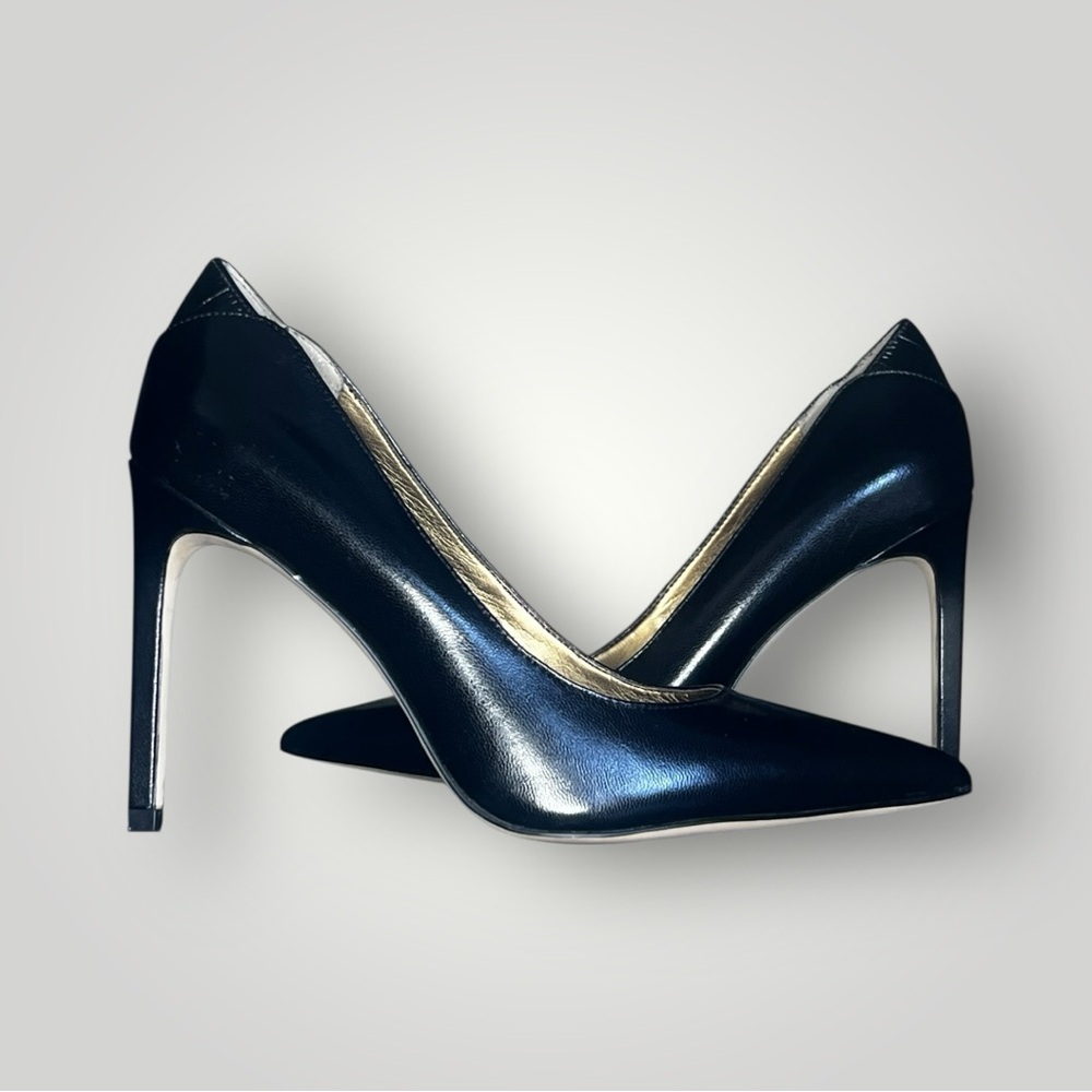 Sam Edelman Pointed Toe Black Leather Stiletto Pump Heels Women’s 7